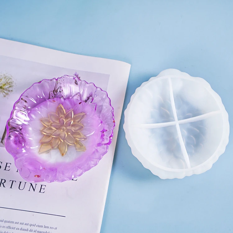 YS DIY Leaf Plate Petal Storage Mould Organizer Decoration Silicone Jewelry Mold Home Office Making Ashtray Candle Plaster Tools