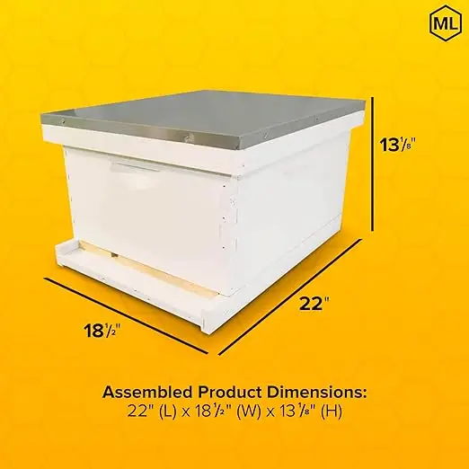 Durable Weather-Resistant Fully Assembled Beginner-Friendly Beekeeping Hive Starter Set Hive Body 10 Frames