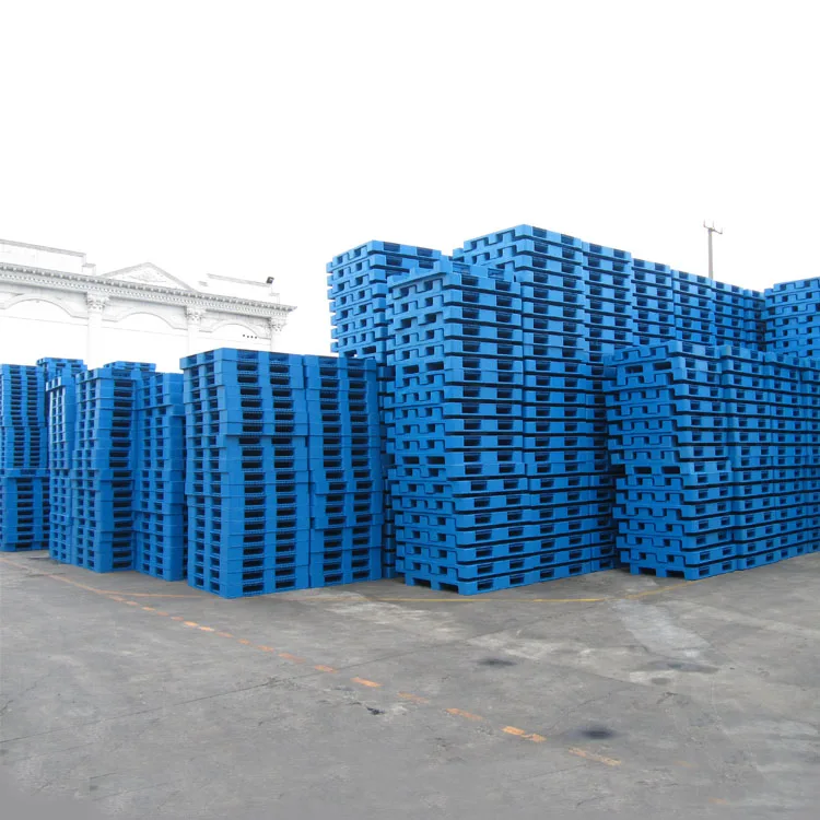 size of 1400 x 1100 x150mm mesh grid 3 skids heavy duty plastic pallet for industrial warehouse goods storage and transportation