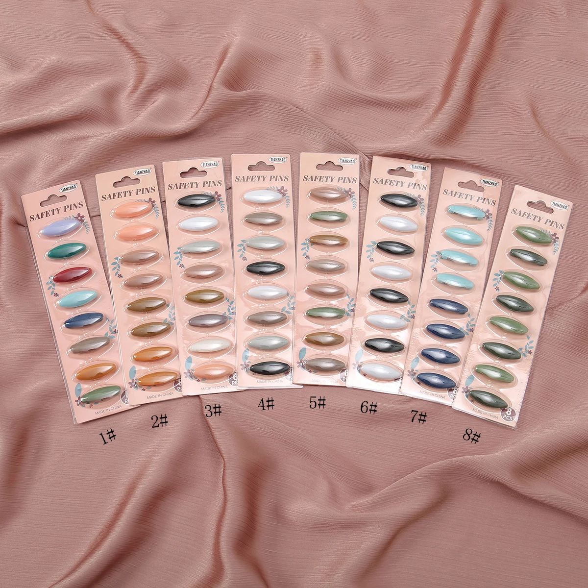 8 шт./упаковка женские овальные прозрачные булавки