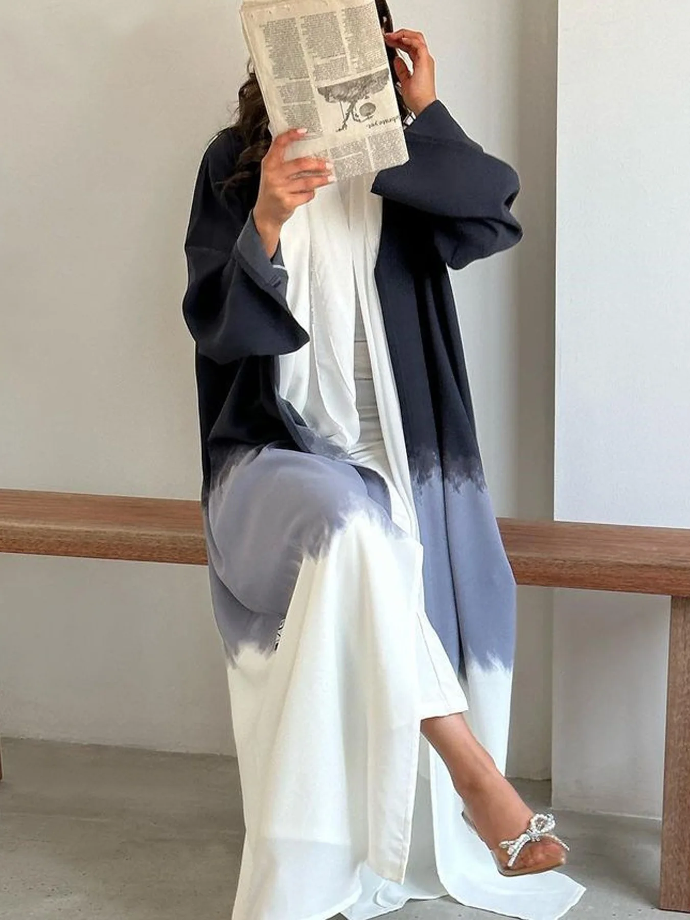 2024 new dubai stylish clothes new printed maxi abaya summer open abaya for fashion woman and girl