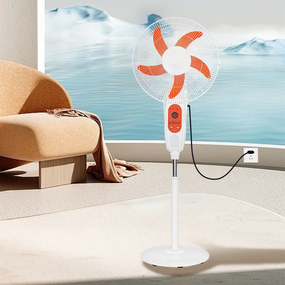 Wholesale High Quality 16Inch Rechargeable Floor Standing Fan Solar Electric Fan With Led Light