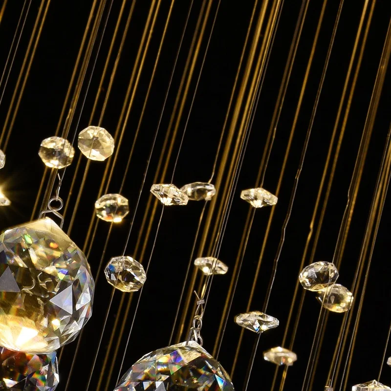  Chandeliers Ceiling Lighting Fixture Hotel Lobby Staircase Led Luxury Living Room K9 Crystal