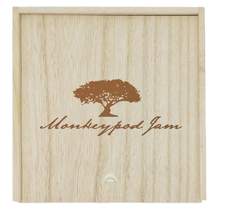 WanuoCraft Stock Paulownia Sliding Lid Wooden Packing Box with Custom Logo