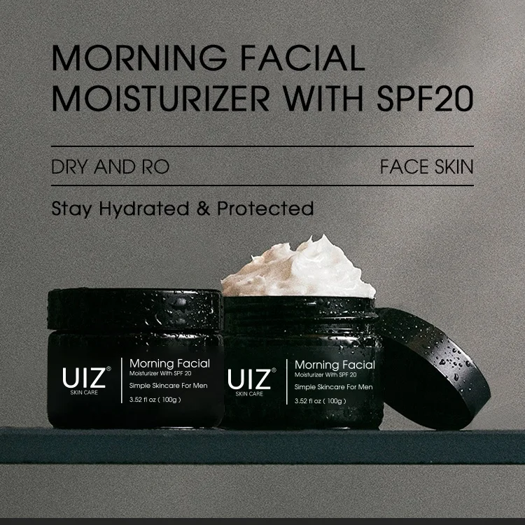 Private Label Mens Facial Skin Care Kit PM/AM SPF20 Simple Daily Skincare Set Men Products for face