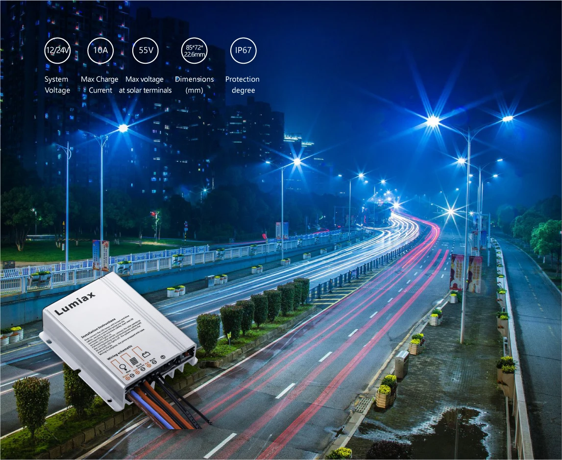 Светодиодный контроллер солнечного уличного освещения, 12 В, 24 В, 40 Вт, 60 Вт, 10 А, lifepo4