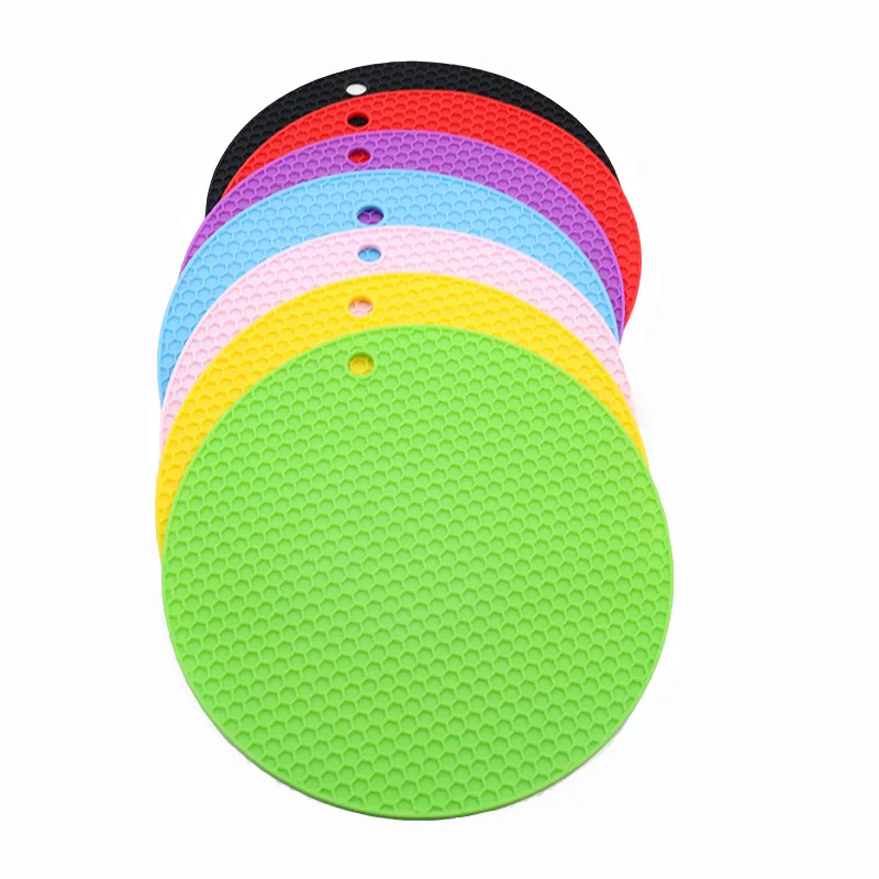 High Quality Heat Resistant Round Pot Holder Honeycomb Silicone Mat Silicone Hot Plate Mat