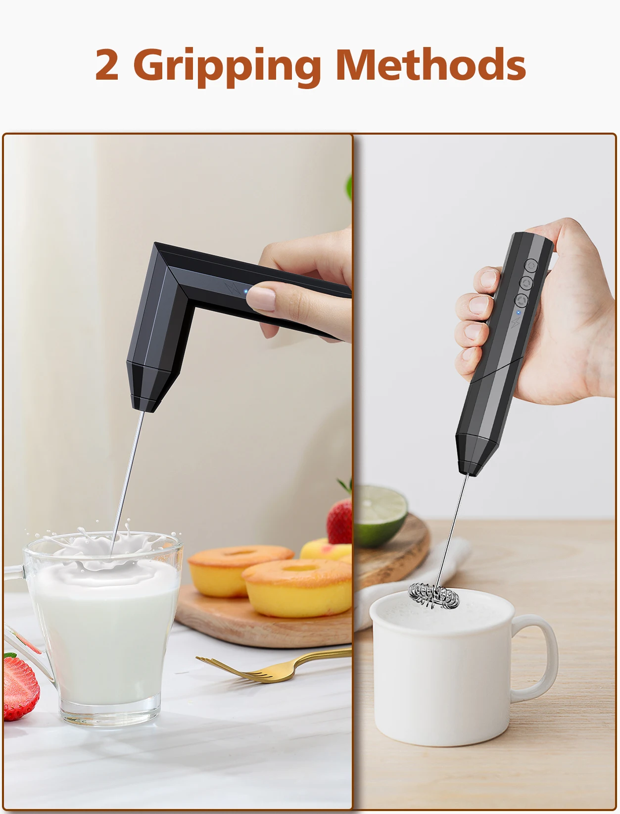 Portable Automatic Battery Operated Egg Beater Powerful Whisk Handheld Foam Maker Blender Mini Electric Milk Frother for Coffee