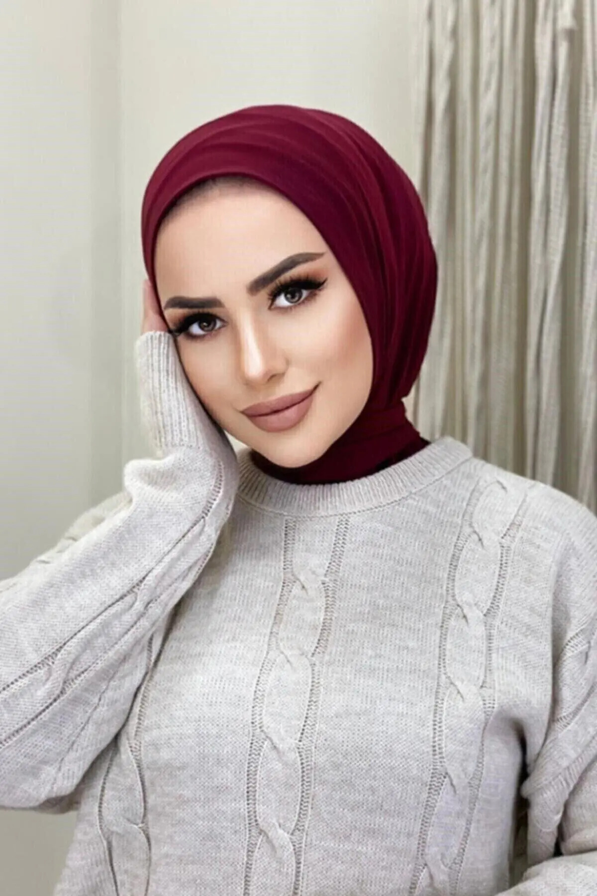 2022 New Style Hijab Scarf Shawl Tie Casual Solid Color Muslim Fashion Cover Neck Hijab Ninja Inner Hijab