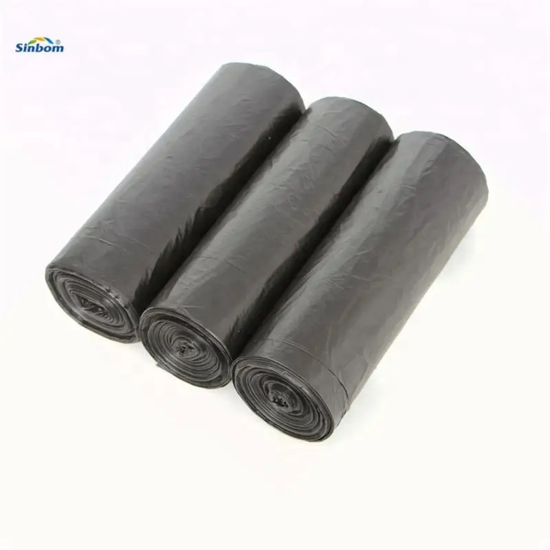Sinbom brand wholesale large black hdpe ldpe plastic packing  bin pouch trash garbage bags