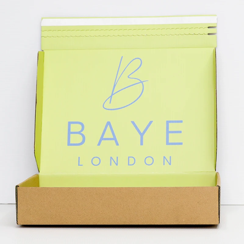 One-step service custom corrugated Self sealing  mailer box self adhesive tear away strips shipping zipper foldable gift box