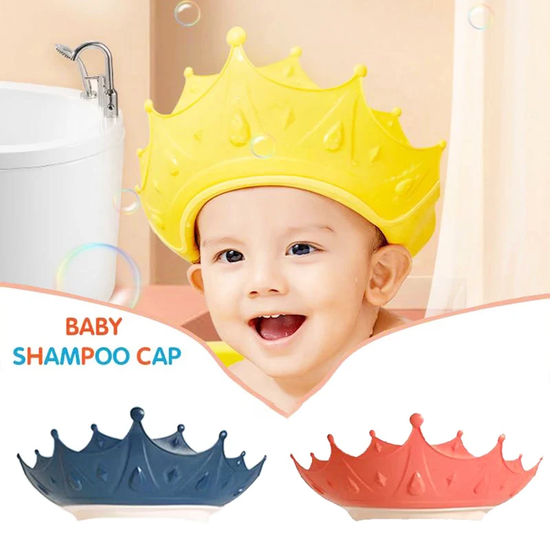Angel Shield New Product Environmental silicon Crown Baby Shower shampoo Caps clear bathing for kids
