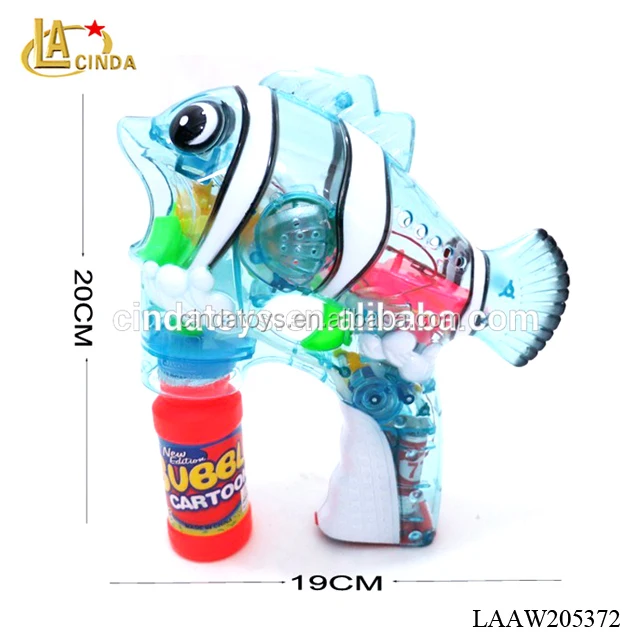 Funny bubble gun toys led, BO big size clown fish bubble guns for children