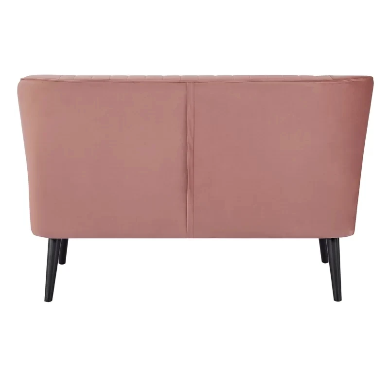 Custom design pink velvet restaurant booth 2 seater sofa chair for cafe