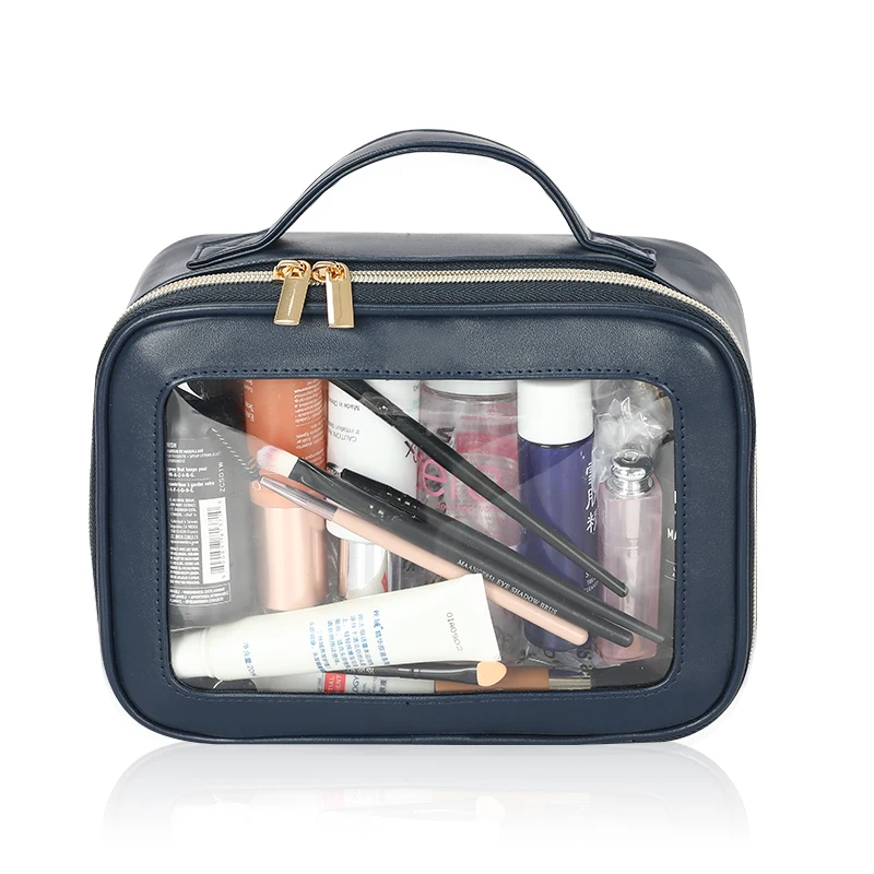 BSCI custom portable men women travel PU make up bag makeup bags cosmetic pouch