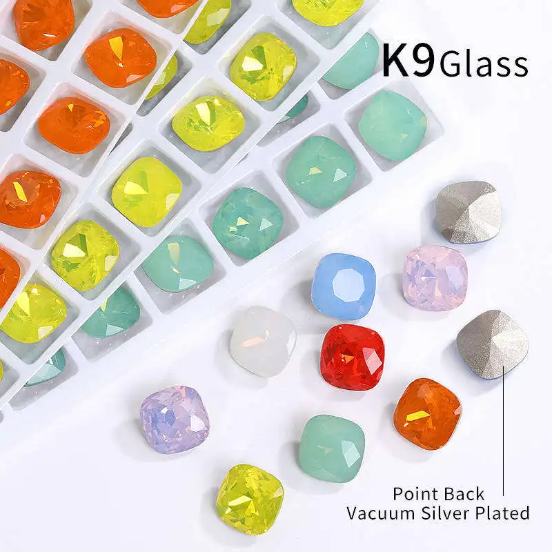 AWCushion crystal 8mm Glass Opal color for jewelry making jewelry for women and garment  processing accessories glass rhinestone