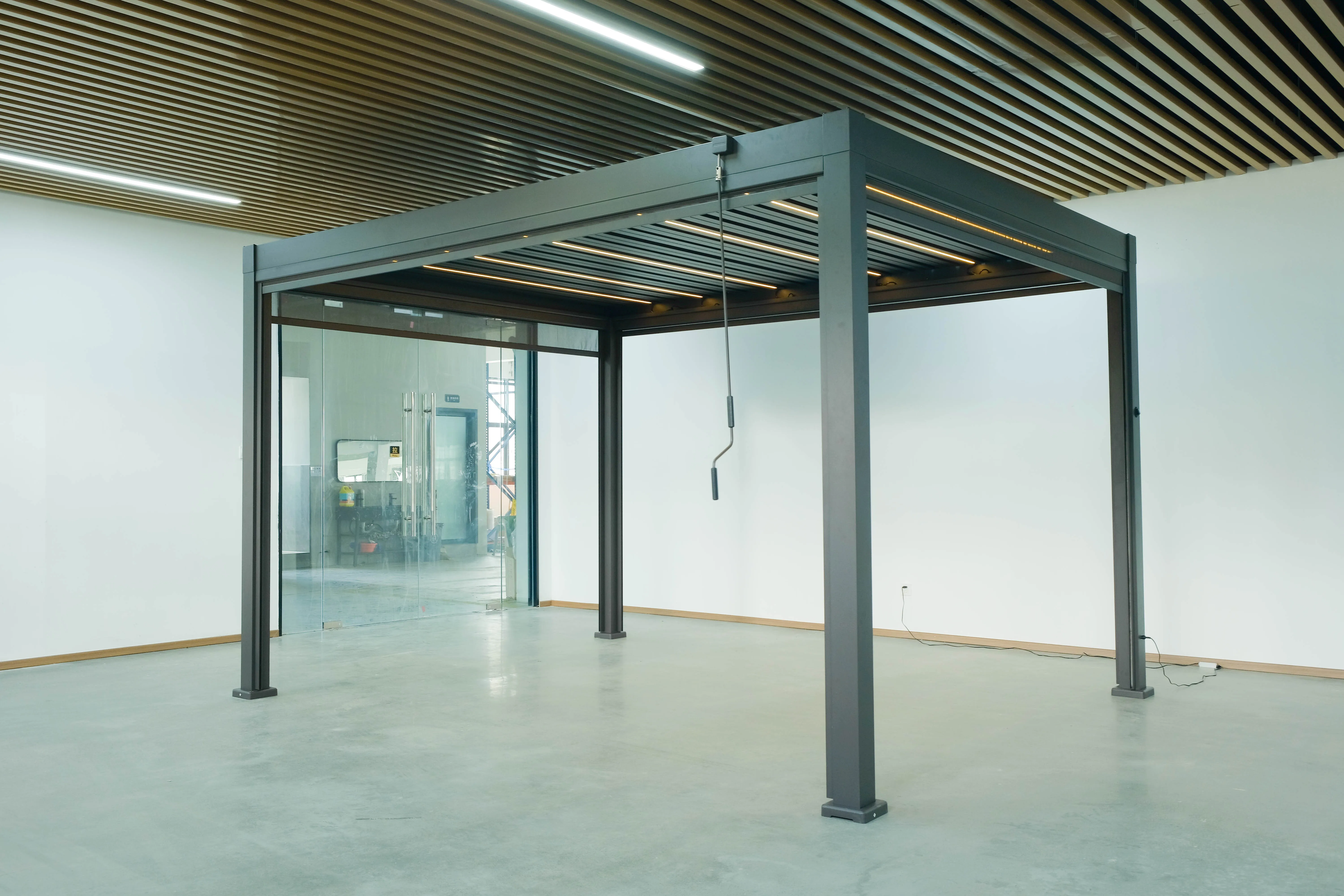 New Design Terrace Bioclimatic Ventilated Breathe Freely Metal Louver Roof Aluminium Outdoor Gazebo Pergola