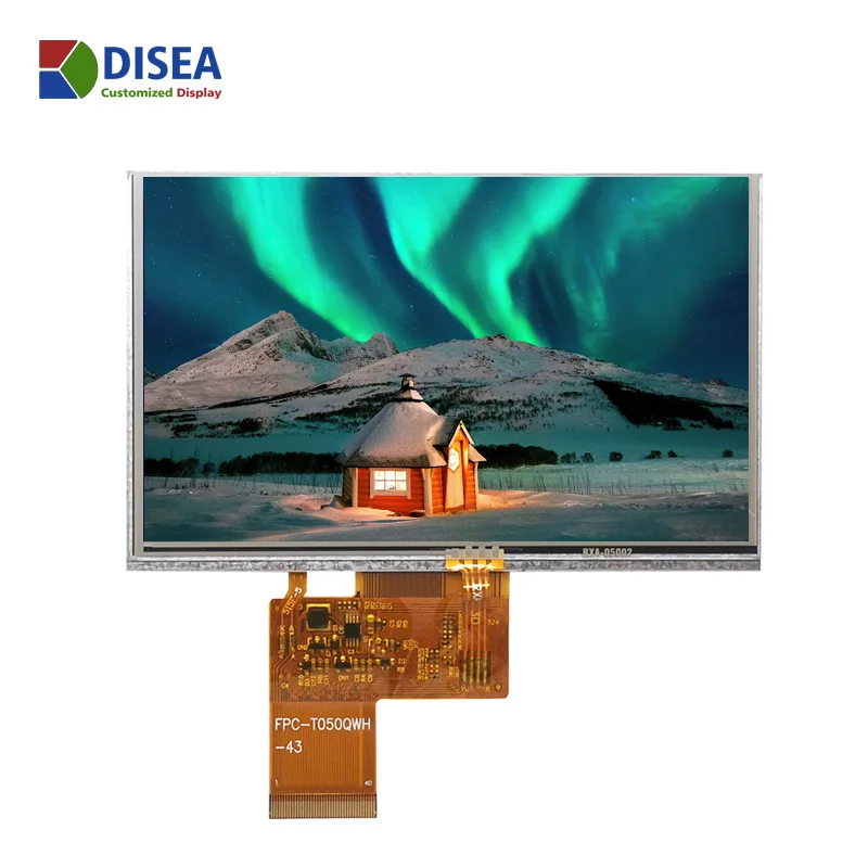  И укрепления здоровья OEM 800*400 цветная (RGB) 40PIN 5 дюймов TFT резистивный сенсорный экран ЖК-дисплей