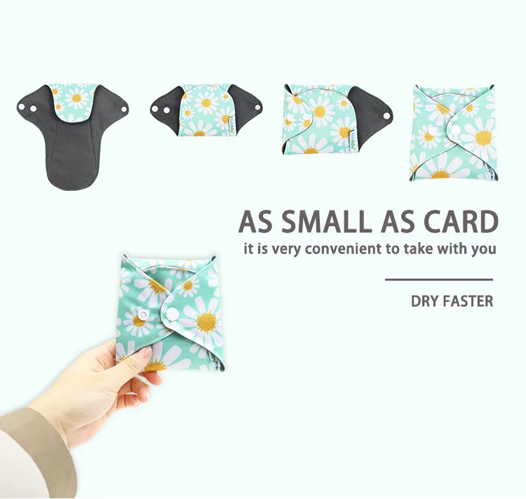 Bamboo Charcoal Cloth Menstrual Pads Reusable Wash Pads Menstrual Sanitary Napkin Pad Organic In Bulk
