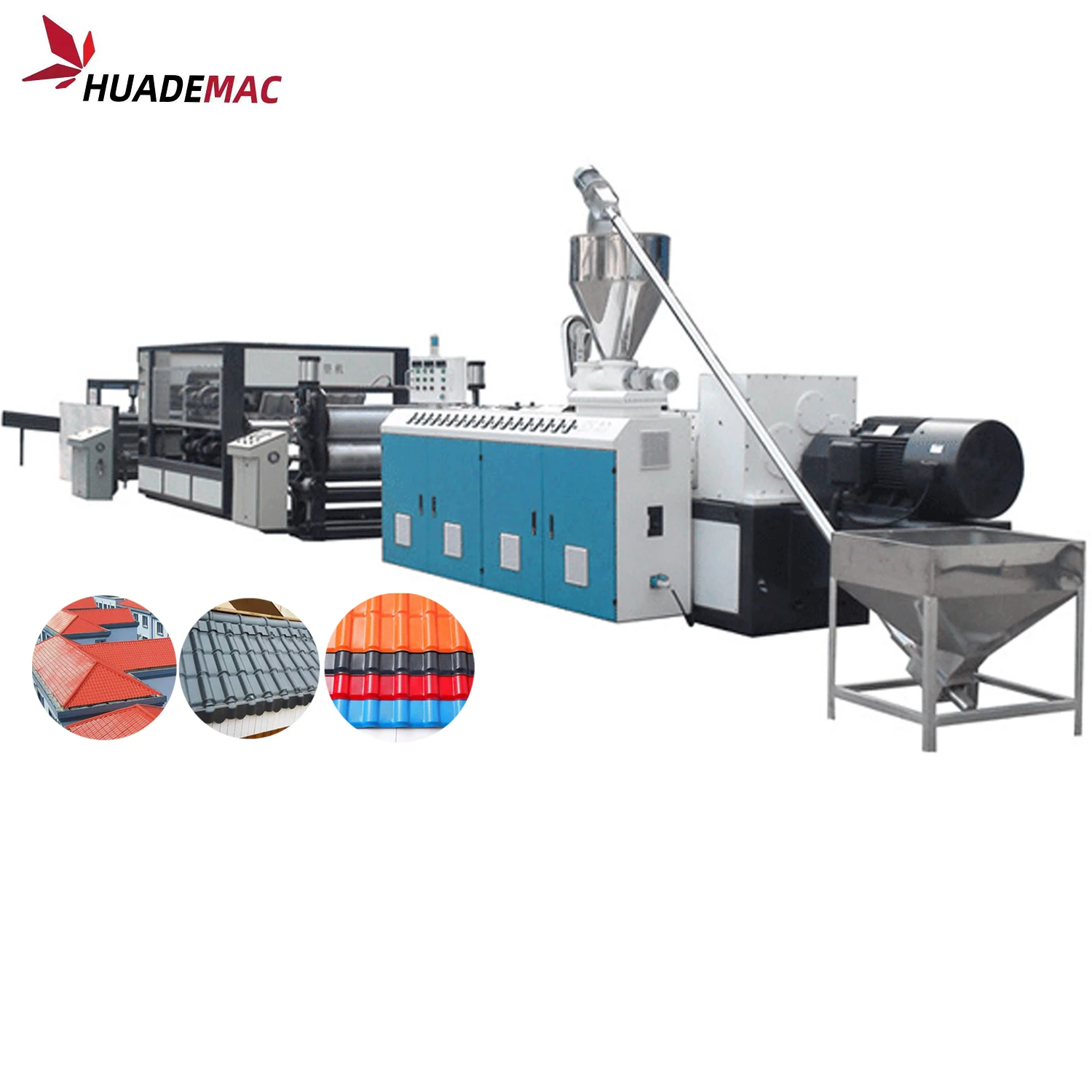 ASA PVC Composite Roof Sheet Tile Extruder Machine Plastic Extruder PVC Spanish Corrugated Roof Sheet Extrusion Machine