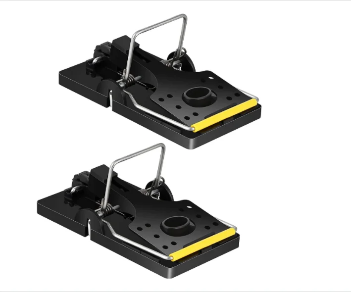 Black Plastic Mouse Trap Reusable Mouse Snap Trap Easy Use Rat Trap For Indoor And Outdoor
