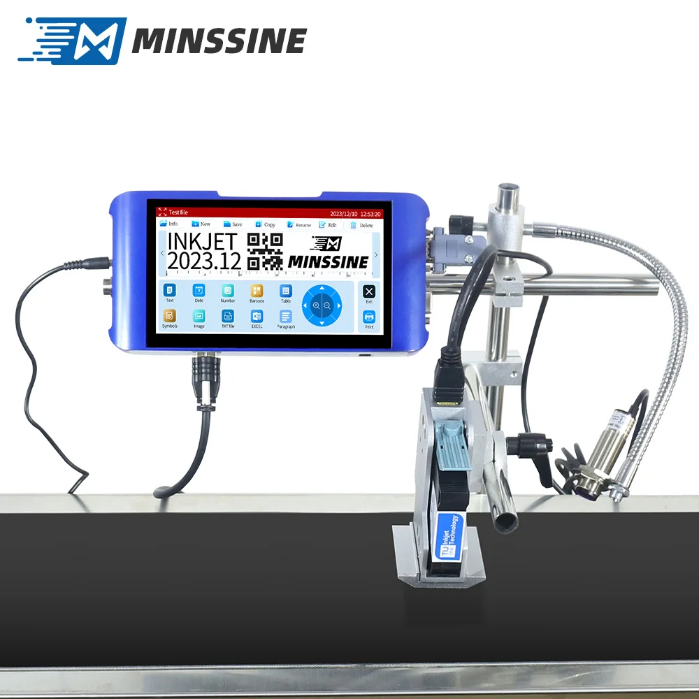 New 12.7mm Online Thermal Inkjet Printer Bottle Plastic Bag Retail Industries Manufactured Date Exp Date Printing