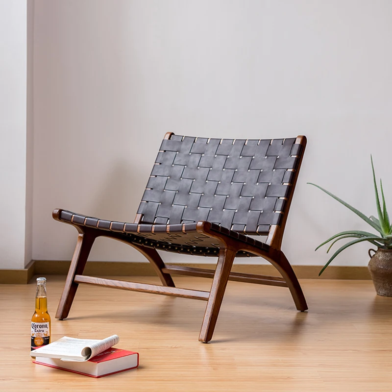 TPZ029B Wholesale outdoor garden modern furniture bedroom chairs living room Leisure Lounge chair wooden leather chairs