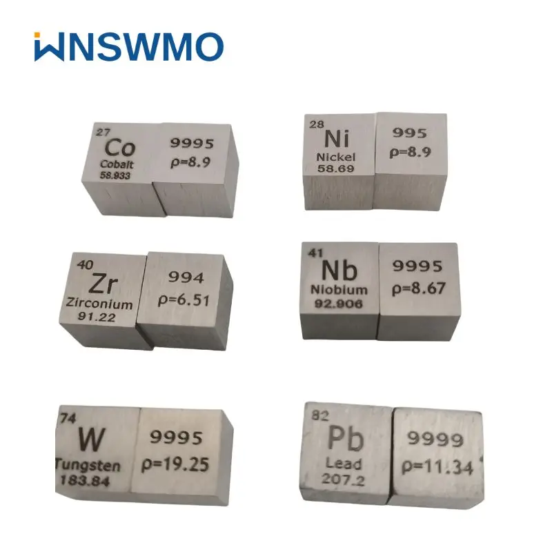hot sale 16 pcs 10mm density cubes set titanium wolfram niobium cubes for collection