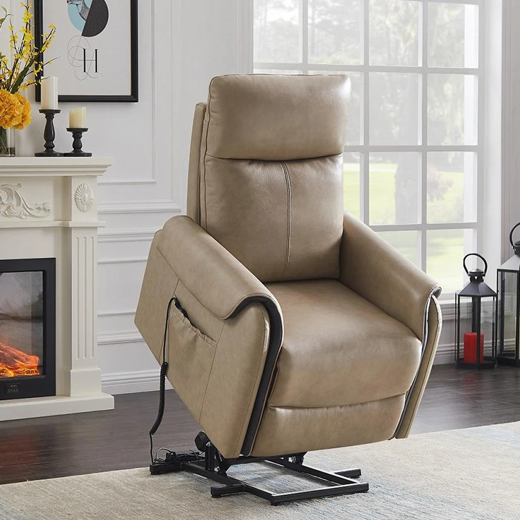 Assist Stand Up Champagne Single Seat Fabric Power Lift Recliner Electric Recliner Sofa For Elder