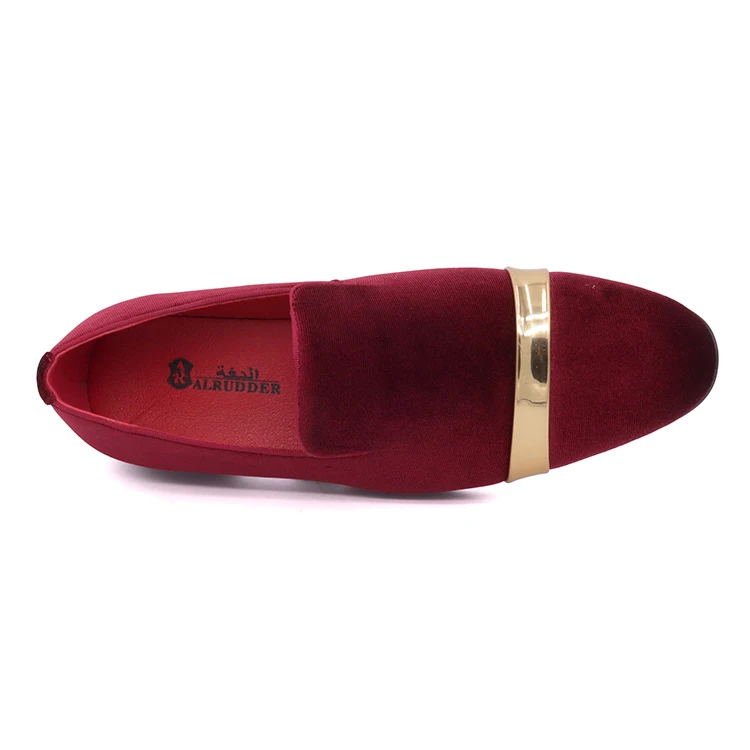 Velvet Embroidered Mens Suede PU Smoking Slippers Slip-on Loafers Shoes
