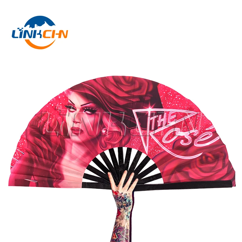 OEM sublimation abanicos bamboo folding hand fans with your own logo