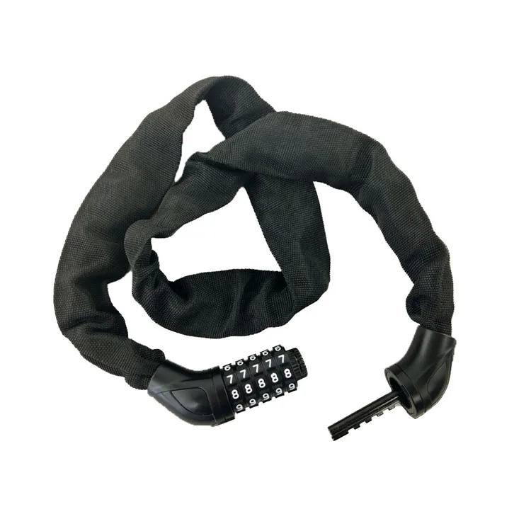 heavy duty 5 codes bicycle chain lock, customized combination chain lock Small code bicycle chain lock