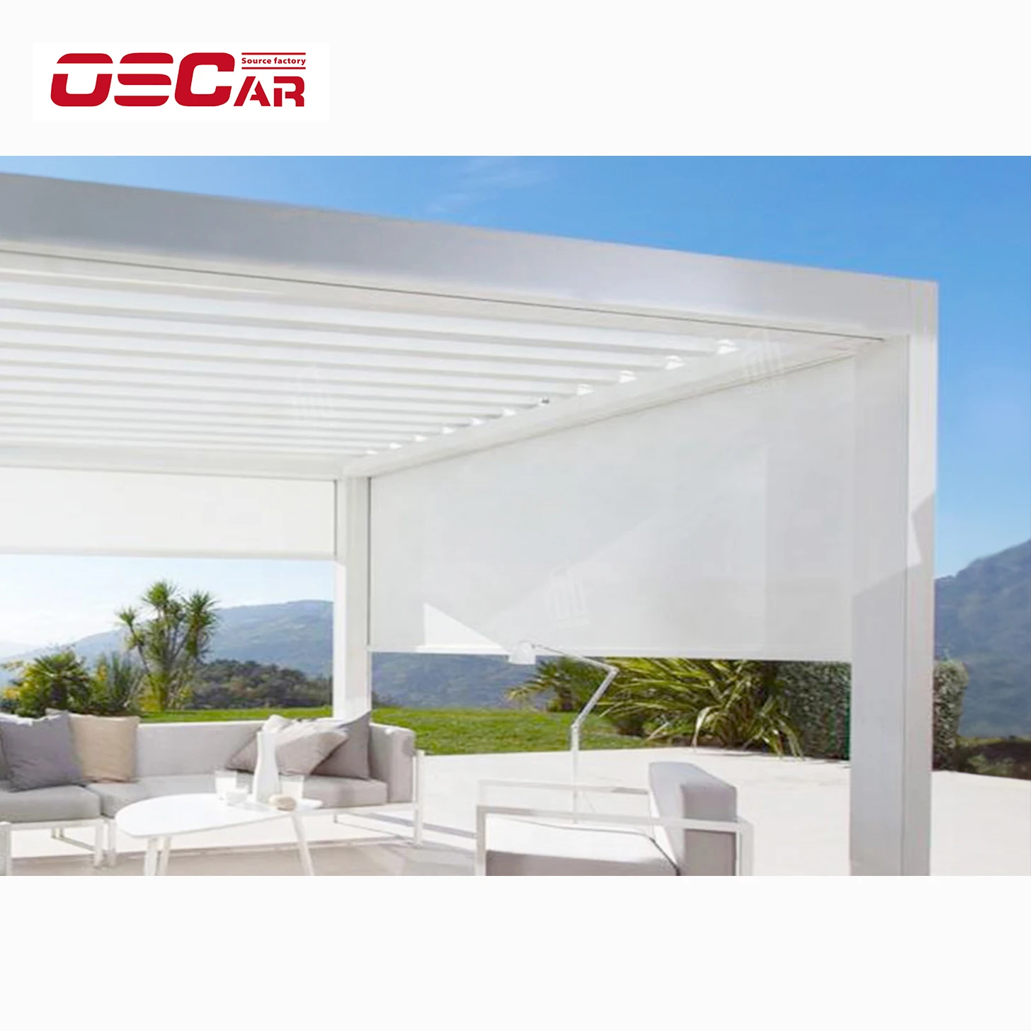 Sun shade Outdoor Patio cover roof Ideas Electric motorized Waterproof Aluminium Pergola Garden