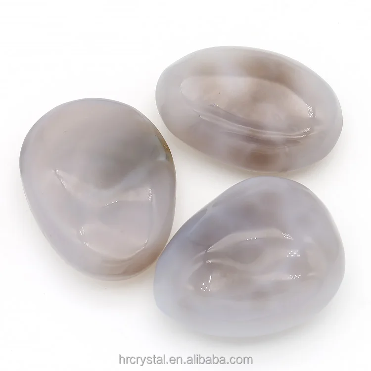 
Natural Healing Crystal Tumbled Stone Polished Gray Agate Plam For Healthy 