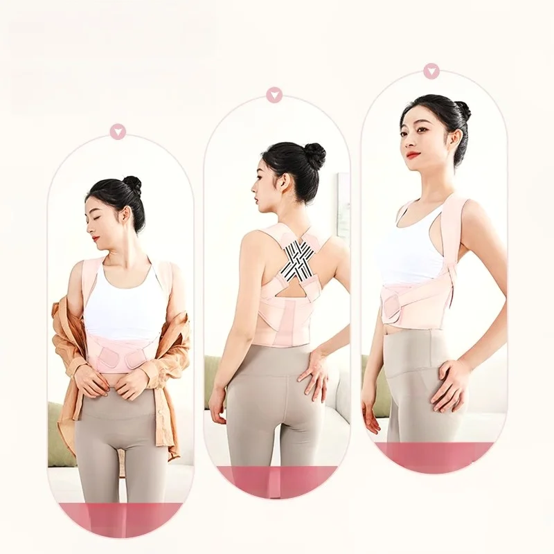 Adjustable Back Straightener Upper Back Brace Posture Corrector Elastic back support bely fat belt with Magic Stickers