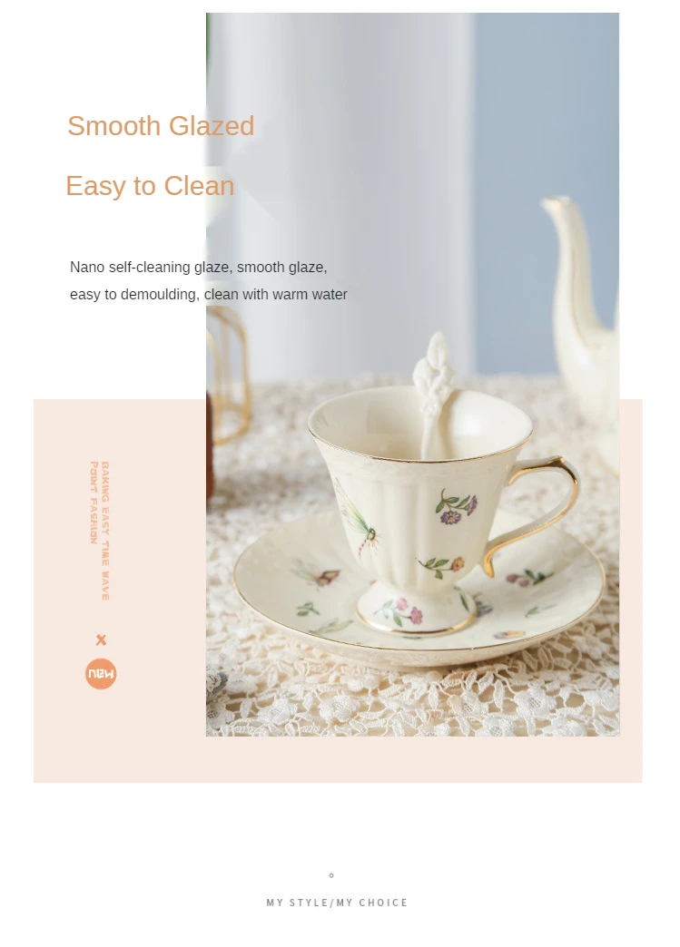 English Afternoon Tea European Rotary Tea Set Ceramic Coffee Cup Household Teapot Complete Set of Luxury