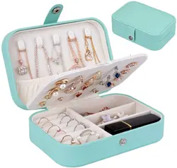 Custom logo pu leather jewelry box small and convenient jewelry case