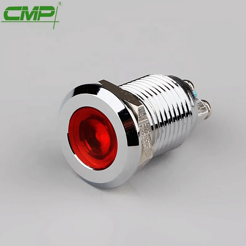 CMP 12mm metal waterproof bicolor indicator led light