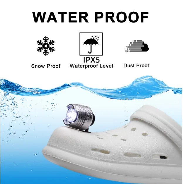 Wholesale Headlights For Hole Shoes Led Light For Waterproof Shoes Light Alligator Headlight For Croc Headlights
