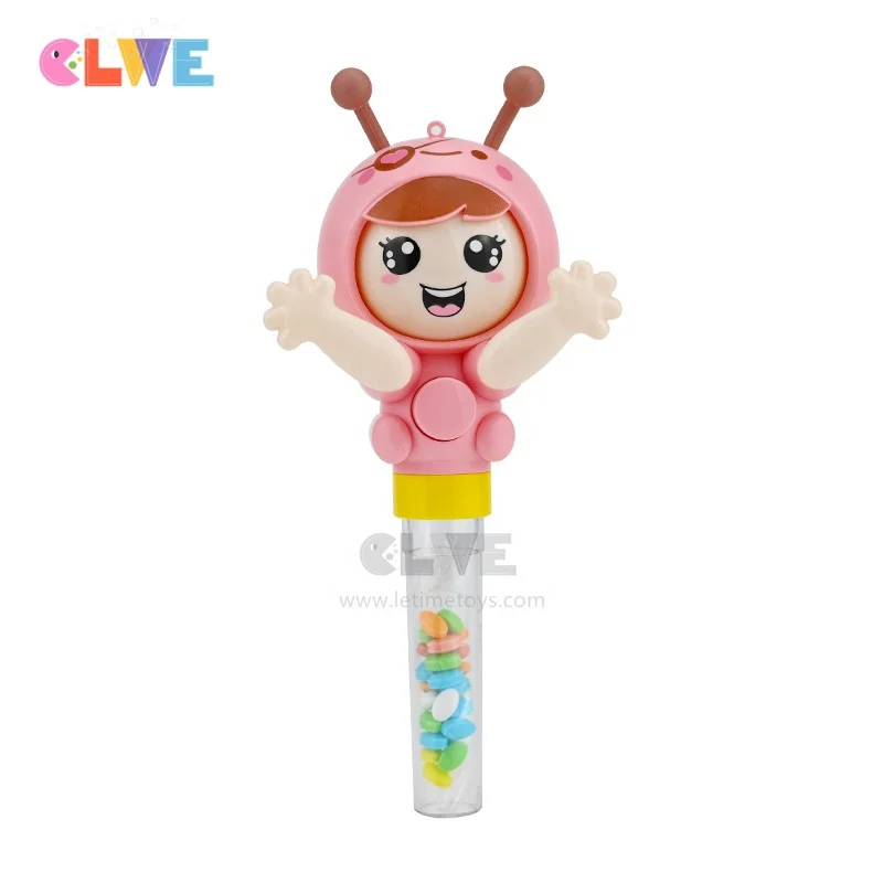 Good quality ABS sweet  funny candy toys macaron color Hot sale cute face changing rock paper scissors baby candy toys