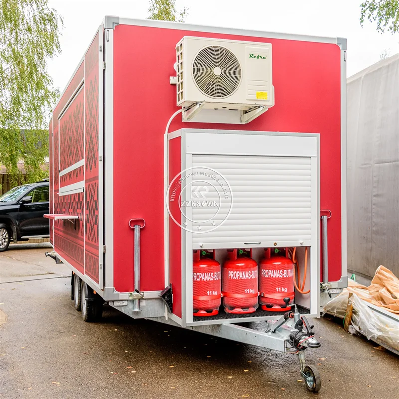 2024 Food Trailer Party Food Truck With Full Kitchen Equipment Mobile Restaurant Restroom Trailer