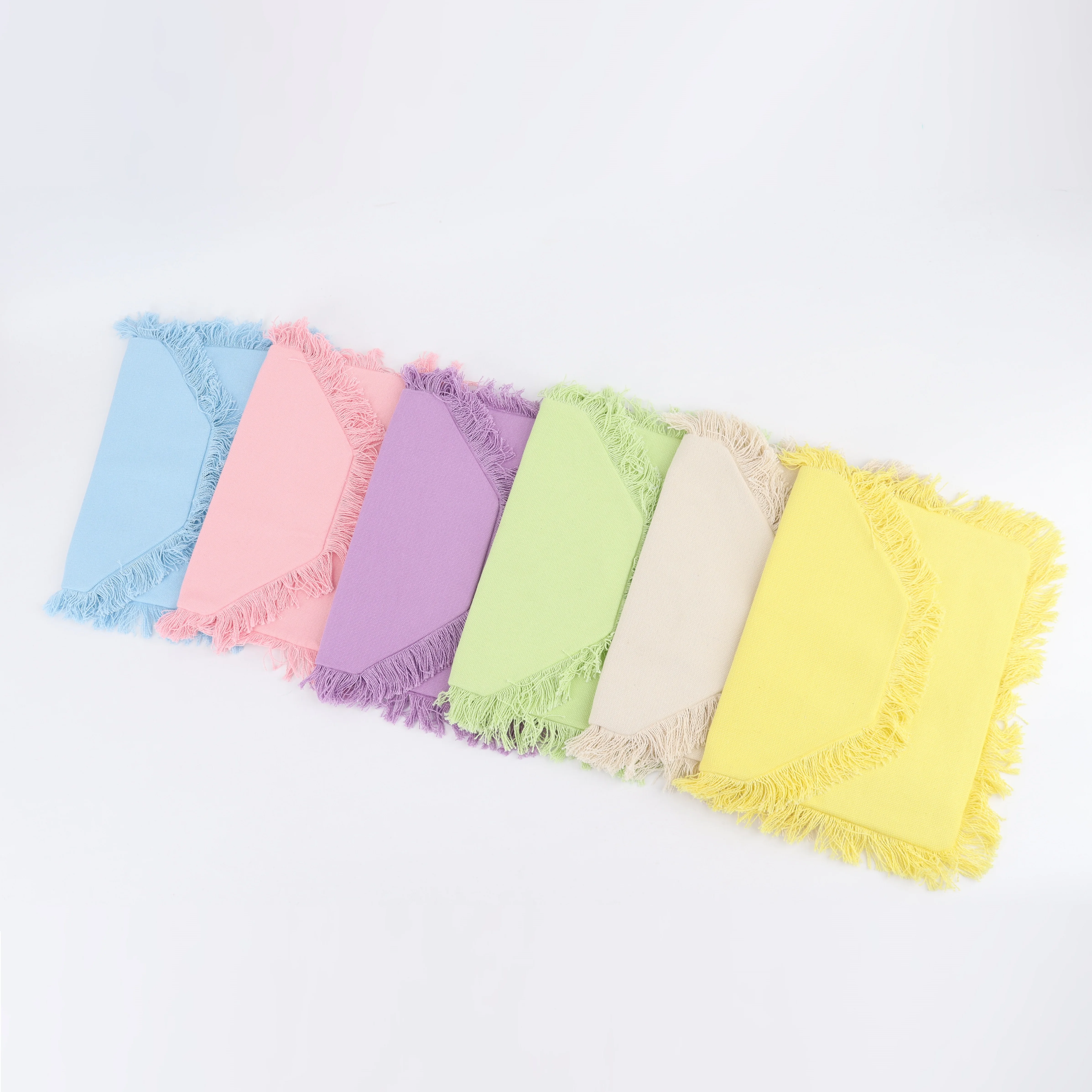 Wholesale Custom Small Plain Zipper Cotton Canvas Cosmetic Makeup Bag Canvas Clutch Bag Waterproof Canvas Tassel Envelop Bag