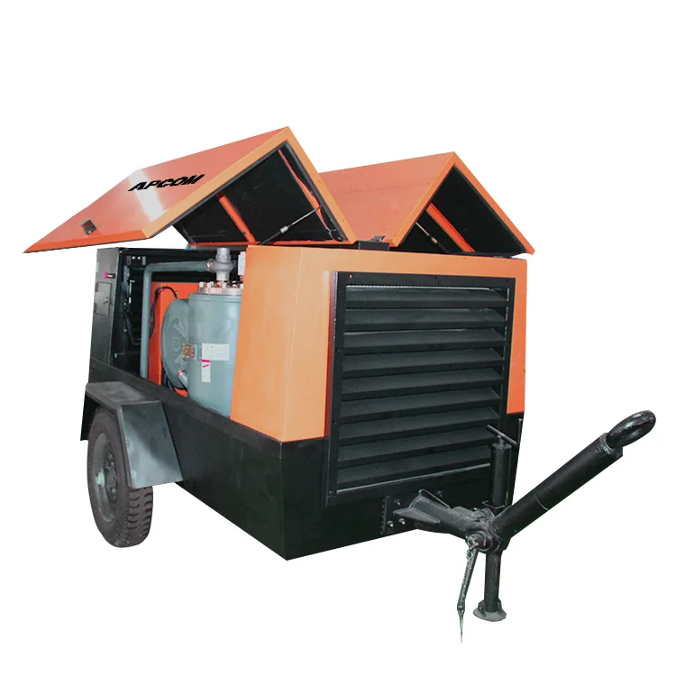 8bar 180CFM mobile 40hp portable 30kw electric air compressors mining HGD30-8G