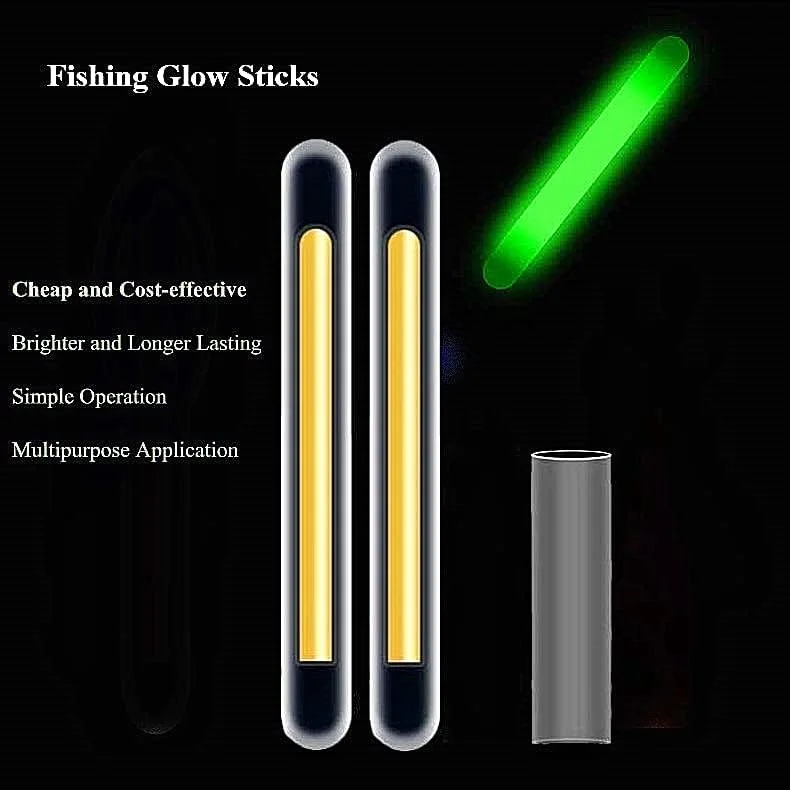 Fishing Glow Sticks Rod Tip Glow Sticks  Rod Floats Glow Sticks Fishing Rod Night  Light Fishing Green Fluorescent