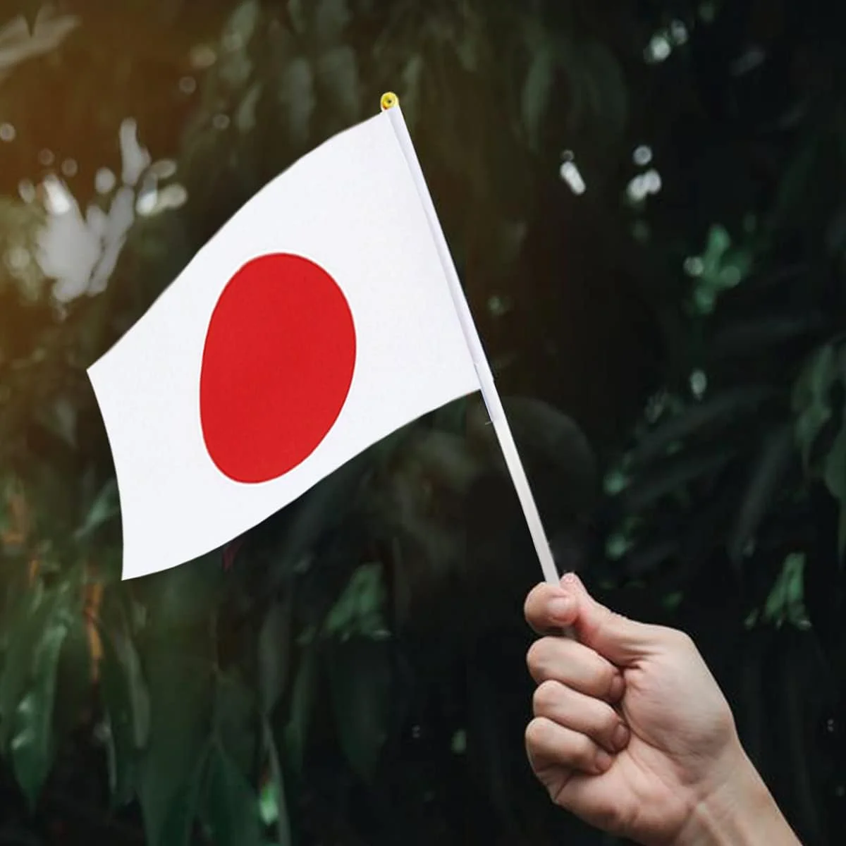 custom print japan flag Small Stick Mini Hand Held Flags Decorations 1 Dozen Polyester small flag printing logo