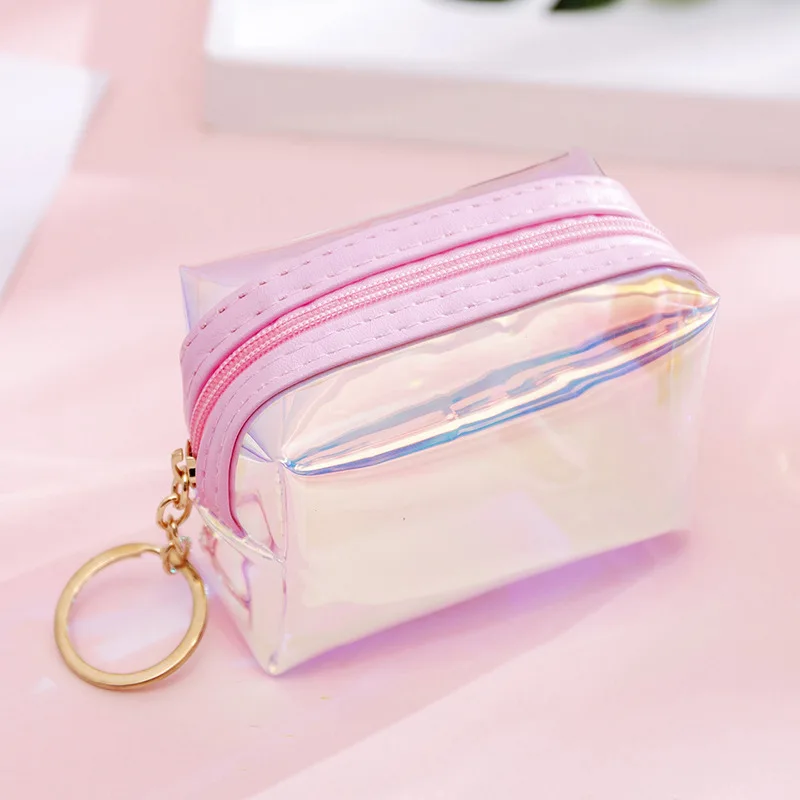 Pretty Laser Coin Purse Cute Hologram Change Bag Small Leather Wallet with Clasp Pouch for Woman Girls