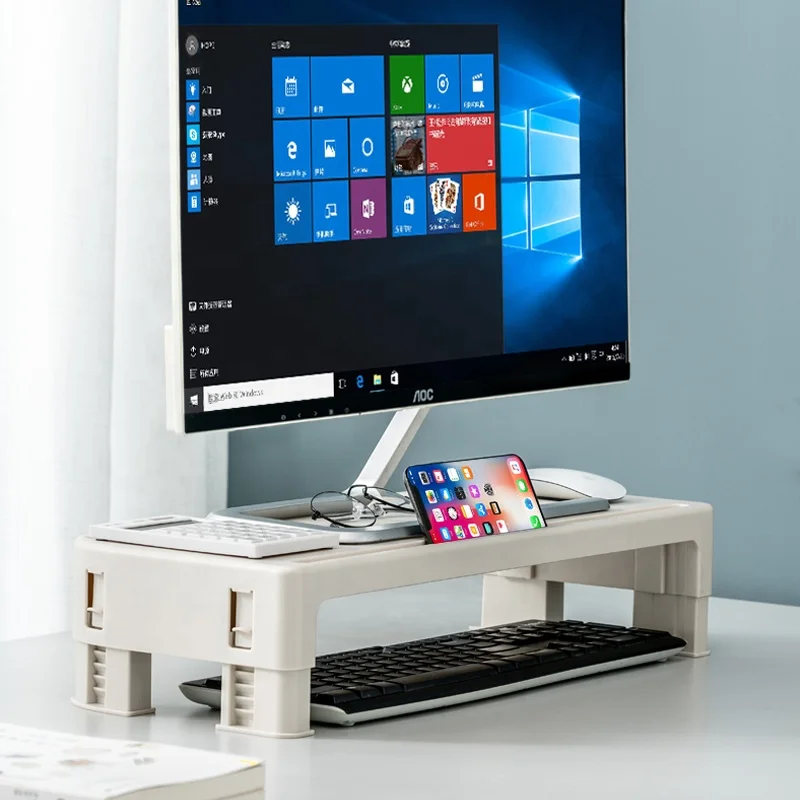 
Office Storage Rack Holder Heighten Device Adjustable Computer Monitor Riser Stand 