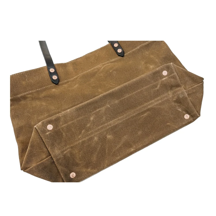 High Quality Customized Waxed Canvas Tote Bag for Women, Shopping, Travel