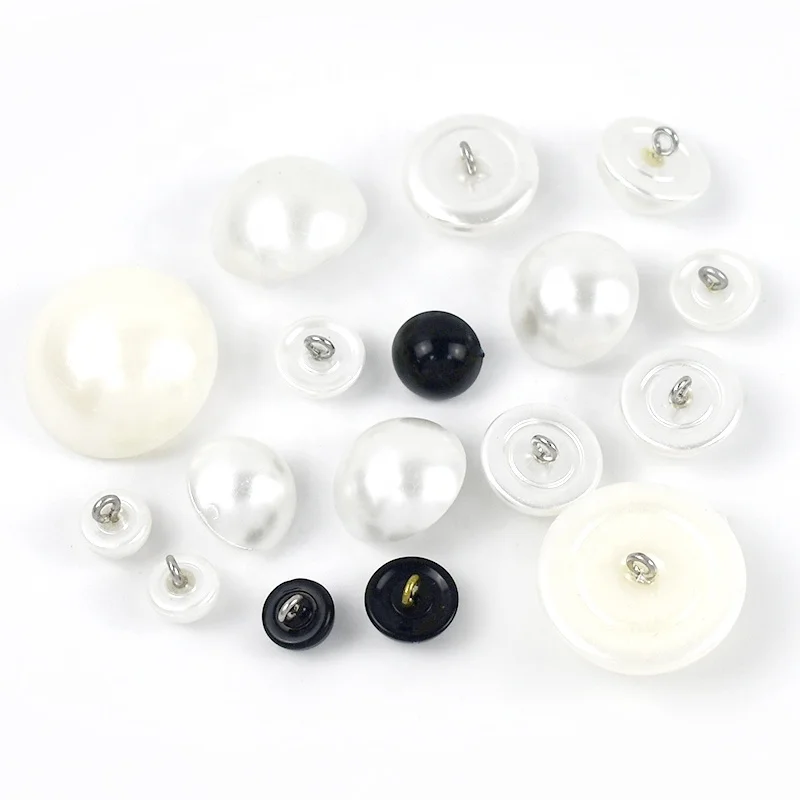 Deepeel B3-2 8-25mm Garment Accessories Sewing Clothes Copper Foot Black White Buckle Plastic Button Pearl Shank Buttons