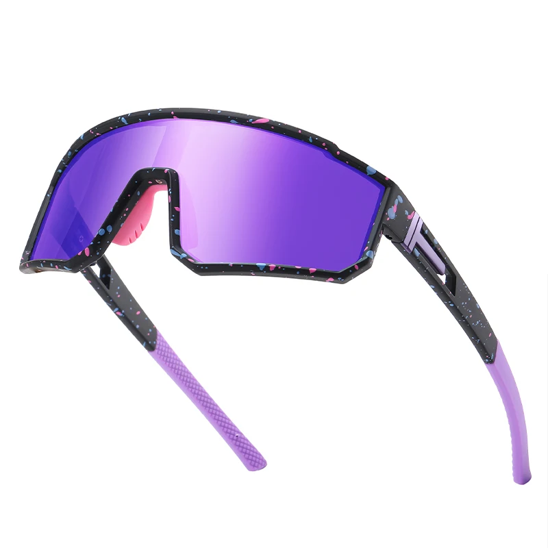 Big Frame Polarized Outdoor Cycling Sunglasses Men Women Fashion Windproof Glasses Colorful TAC Lens Blue UV400 Eyewear